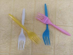 24pcs Disposable Plastic Party Forks Mixed Colors