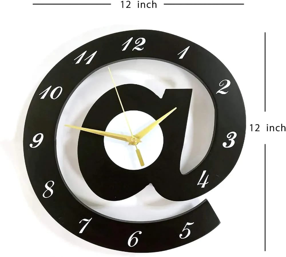 At Sign 3D Wooden Wall Clock For Home Decor