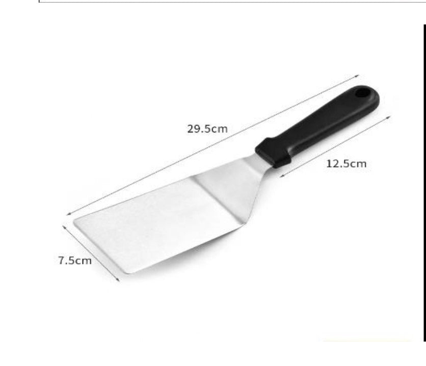 Carmenl Stainless Steel Frying Shovel with Wooden Handleq