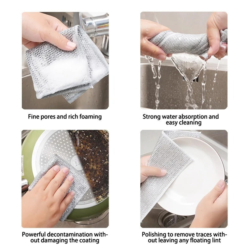 Durable Wire Dish Cloths – 4-Pack Rust-Resistant Scrubbers