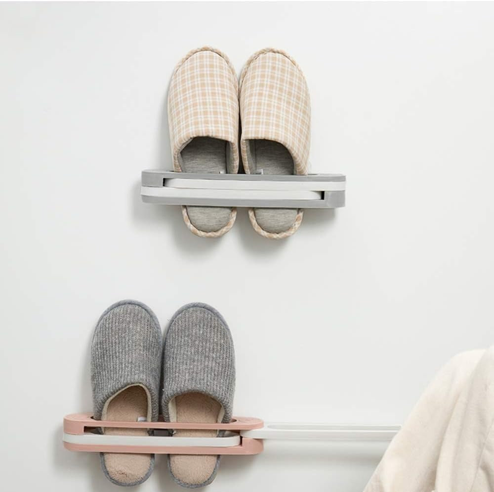 Folding Slippers Rack Wall Mounted Shoe Organizer