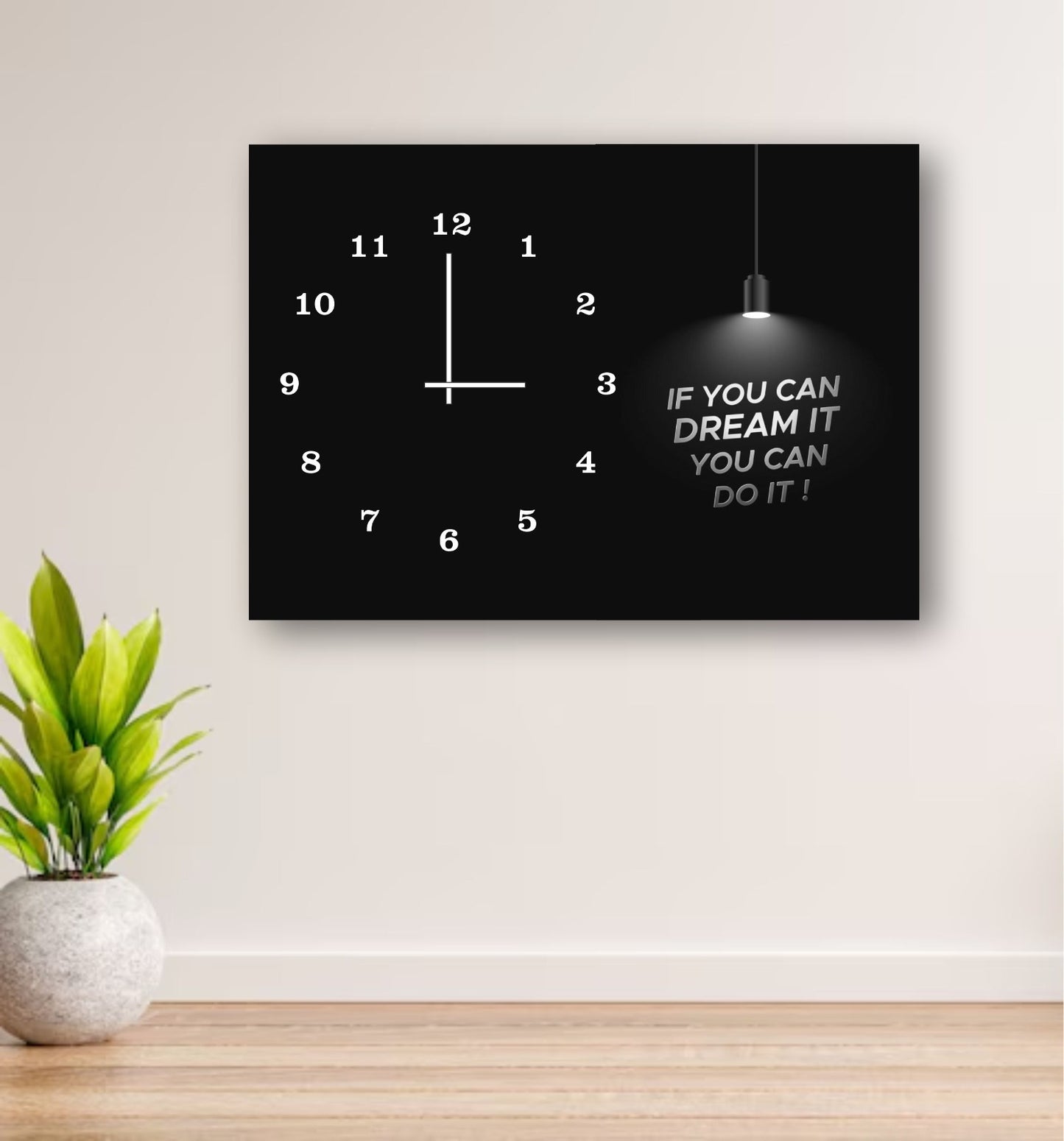 Inspirational Wooden Wall Clock 12x16 Inch Decor