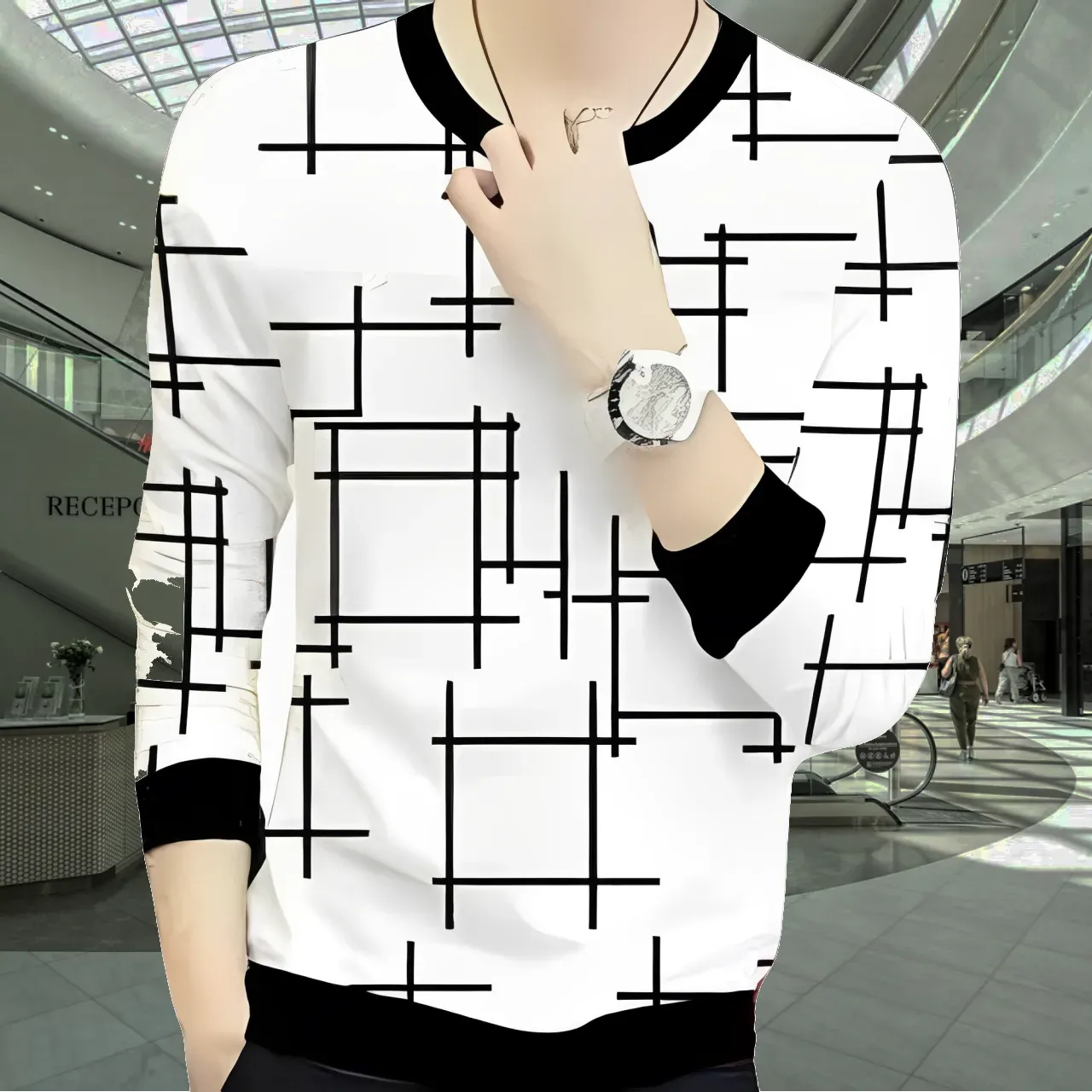 Long Life Full Sleeves T-Shirt & Black Zipper Jacket