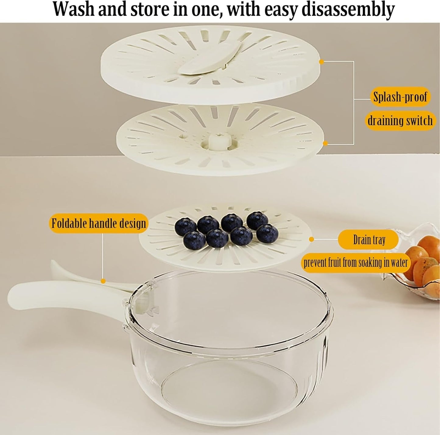 Multi-Functional Folding Vegetable & Fruit Cleaning Basket