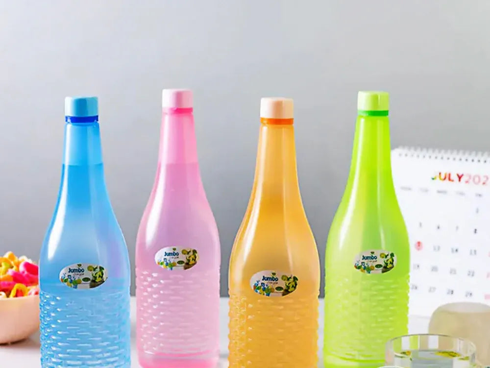 Pack of 4 Jumbo Plastic Water Bottles | Reusable Drink Bottles