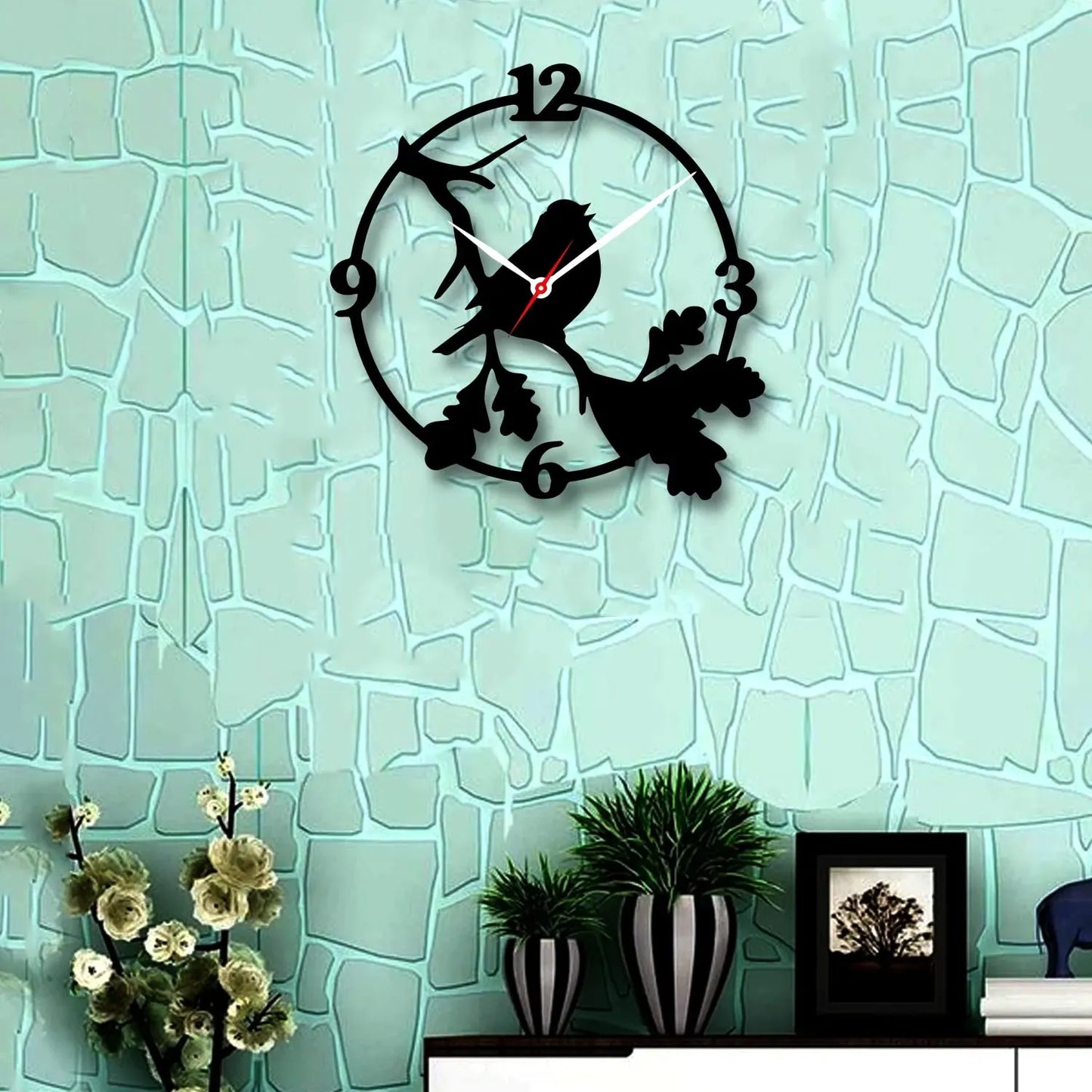 Sparrow 3D Wooden Wall Clock For Bedroom