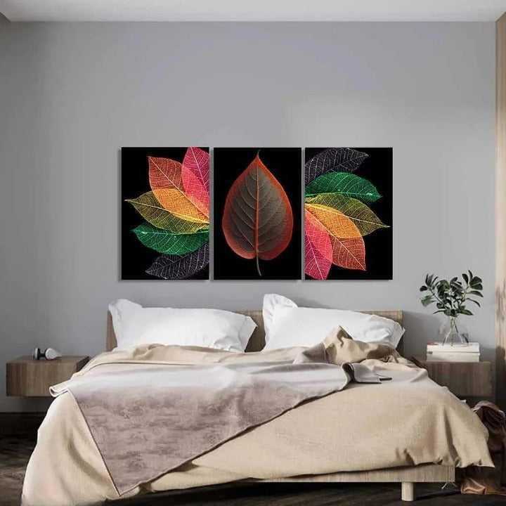 Translucent Leaf Triptych Set Of 3 Wall Art 12x16