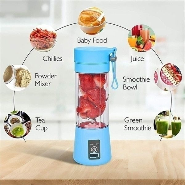 Rechargeable Mini Juicer Blender 6 Blades | 380ml Portable Cup