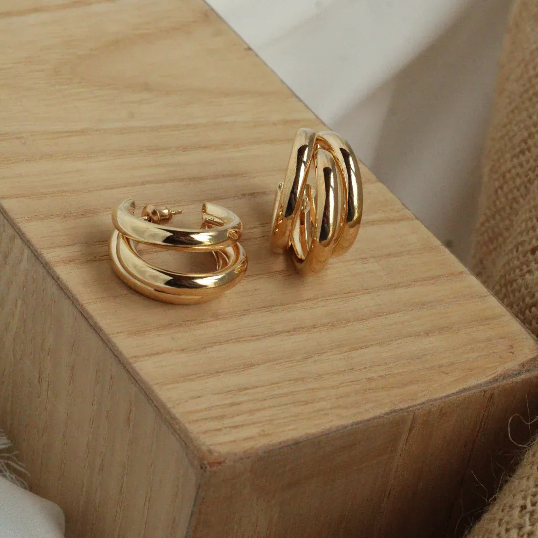 Punk Oval Hoop Earrings For Women - Silver