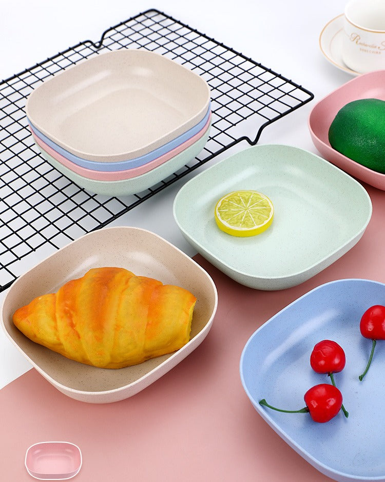10pcs Plates Set With Holder Random Colors