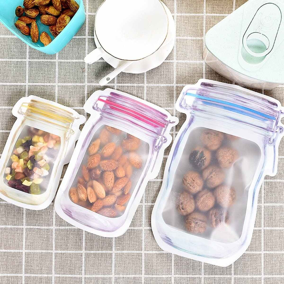 11 Pcs Mason Jar Ziplock Bags – Food Storage & Organizer Set