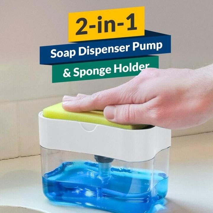 2-in-1 Kitchen Soap Pump Dispenser for Sink – Liquid Soap Holder