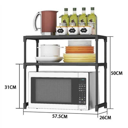 2 Tier Stainless Steel Microwave Oven Rack Kitchen Shelf
