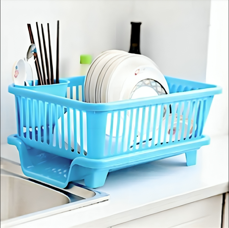 3-in-1 Fancy Plate Rack | Durable Kitchen Sink Dish Drying Rack