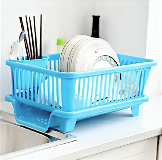 3-in-1 Fancy Plate Rack | Durable Kitchen Sink Dish Drying Rack