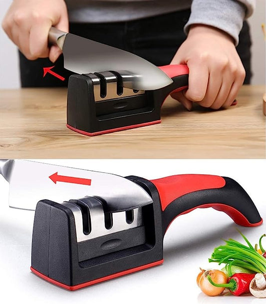 3-in-1 Knife Sharpener Set with Ceramic Peeler – Kitchen Tool