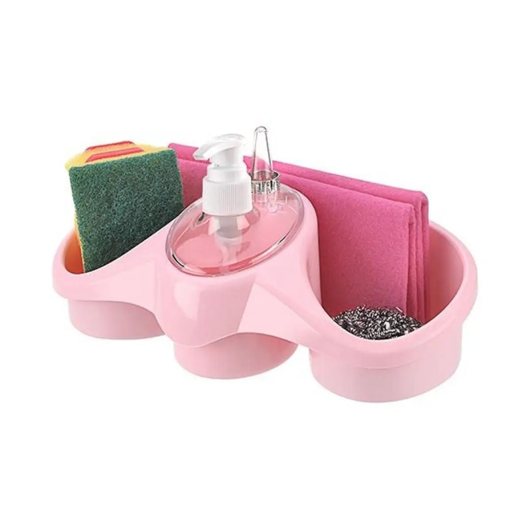 3-in-1 Soap Dispenser & Sponge Holder Kit for Kitchen