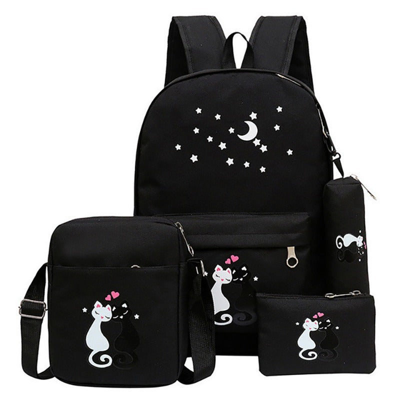 4-Piece Canvas School Bag Set for Kids | Stylish Boys & Girls Backpack