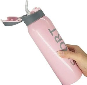 500ml Portable Sports Thermos Bottle with Straw - Random Color