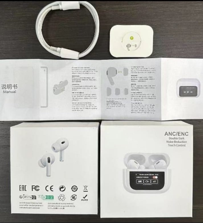 A9 Pro Touch Screen AirPods Pro with ANC & LCD Display