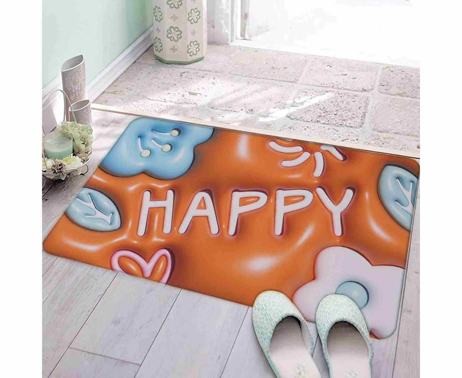 Absorbent 3D Print Bathroom Floor Rug Non Slip
