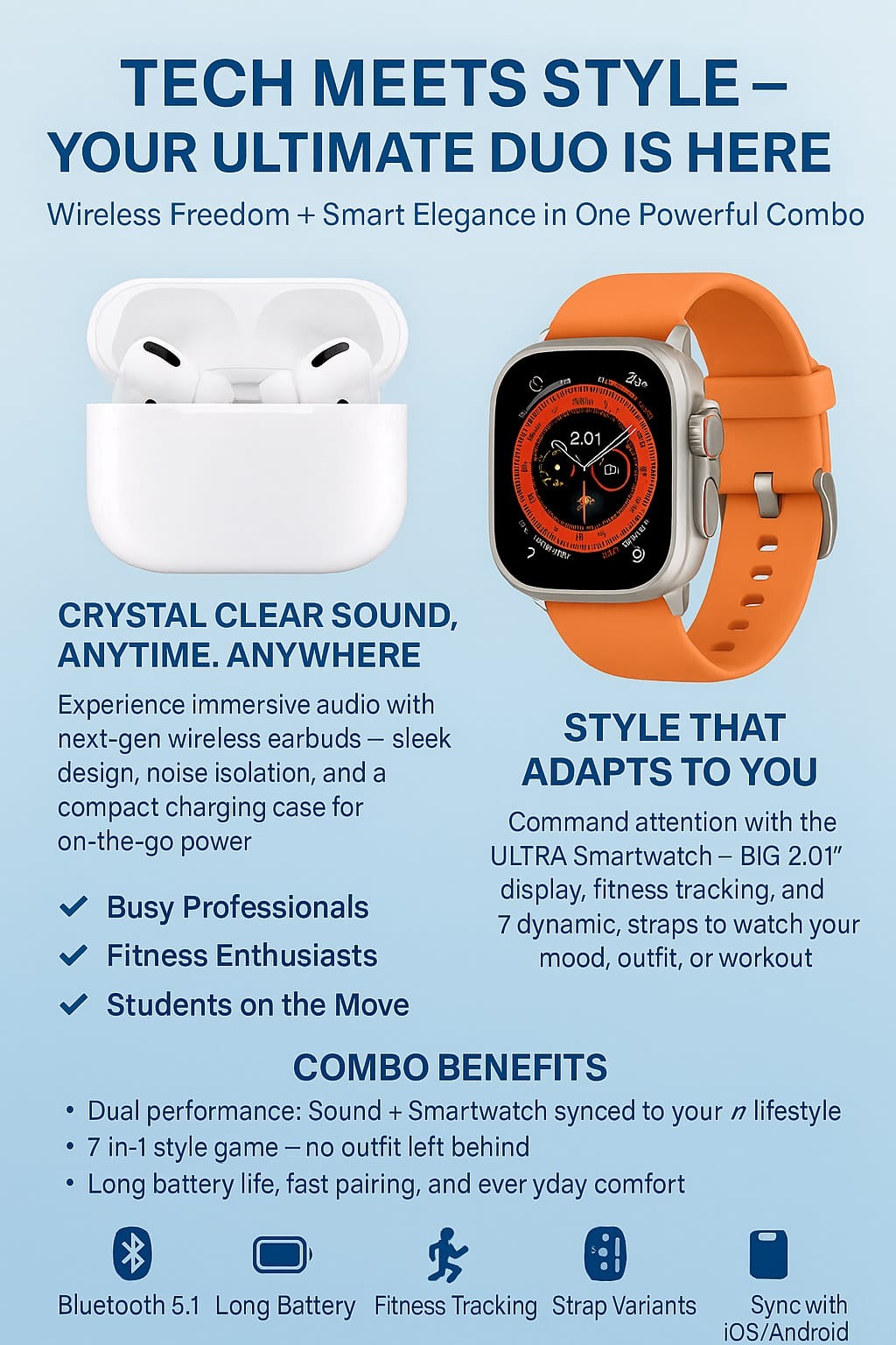 AirPods Pro 2 + Ultra 7 Smartwatch Combo | Premium Tech Deal