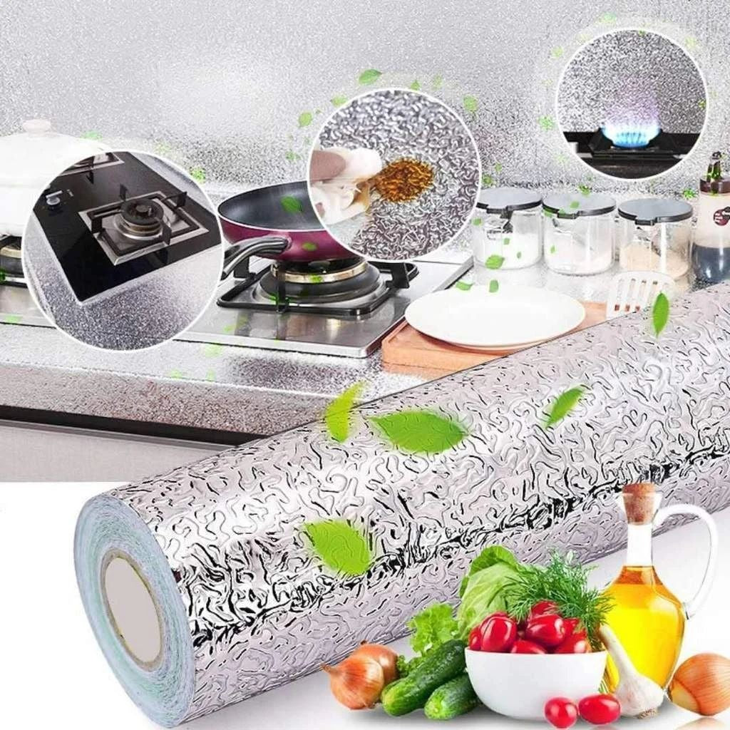 Aluminum Foil Kitchen Sticker | Waterproof Heatproof 60x200cm