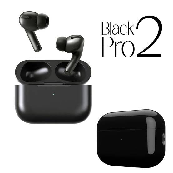 Black Pro 2 TWS Earbuds – Bluetooth 5.1, Noise Cancelling, Touch
