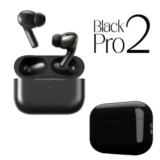 Black Pro 2 TWS Earbuds – Bluetooth 5.1, Noise Cancelling, Touch