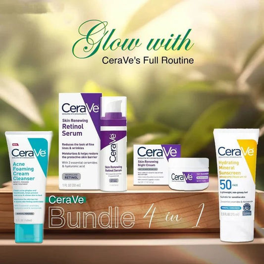 CeraVe 4 in 1 Skincare Kit – Cleanser, Cream, Serum & Sunblock