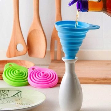 Collapsible Silicone Funnel – Foldable, BPA-Free Kitchen Tool