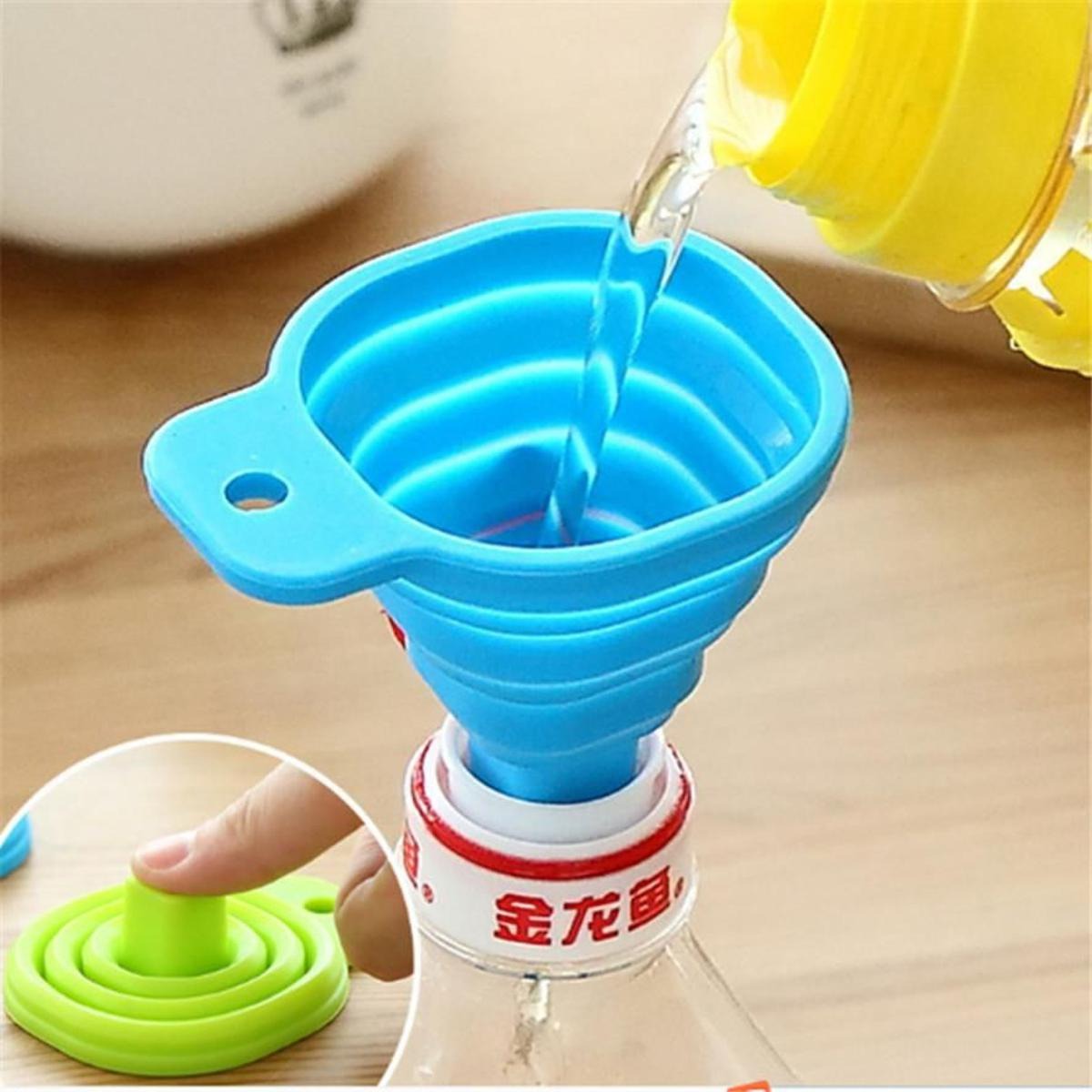 Collapsible Silicone Funnel – Foldable, BPA-Free Kitchen Tool
