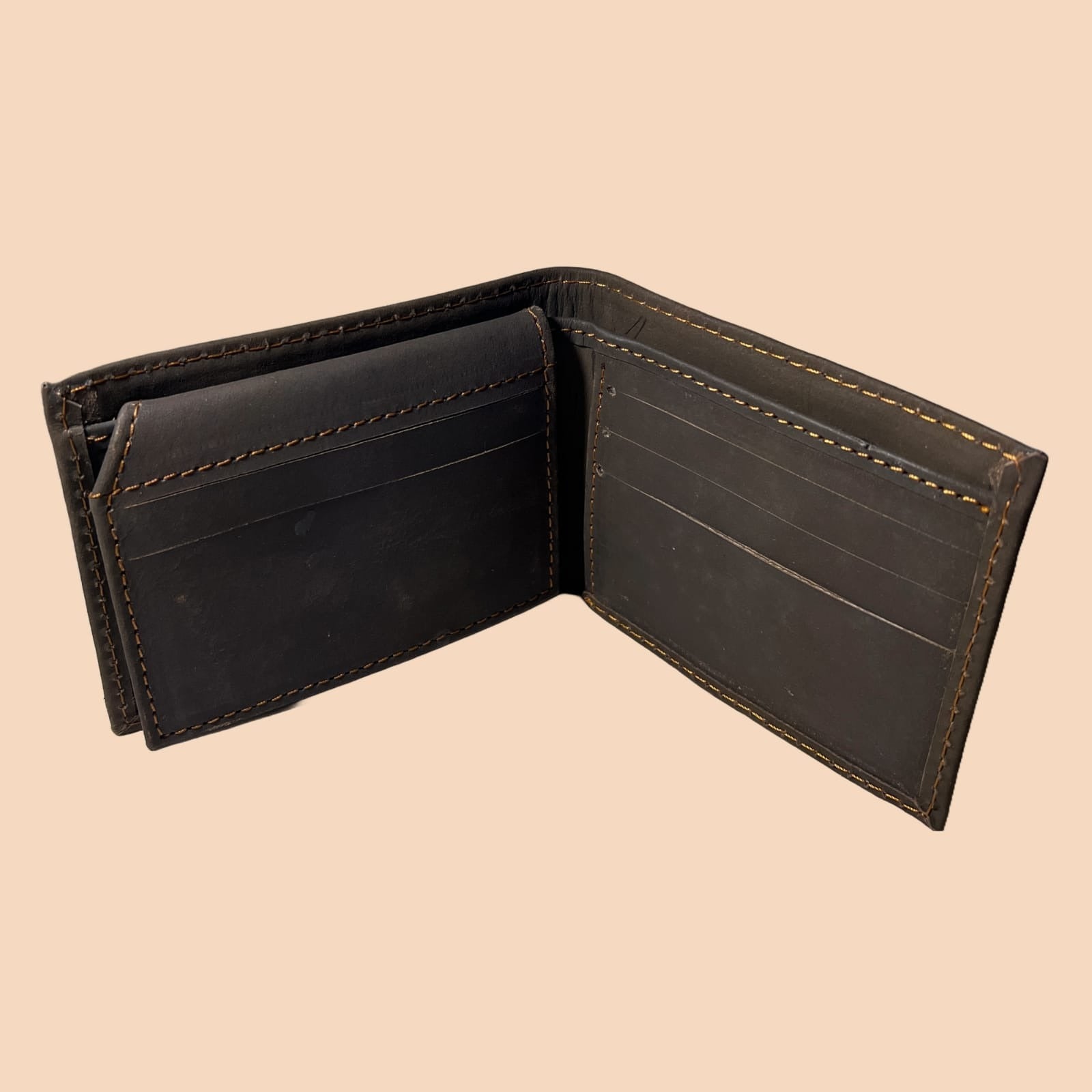 Cow Leather Short Wallet For Men – Brown Vintage Card Holder