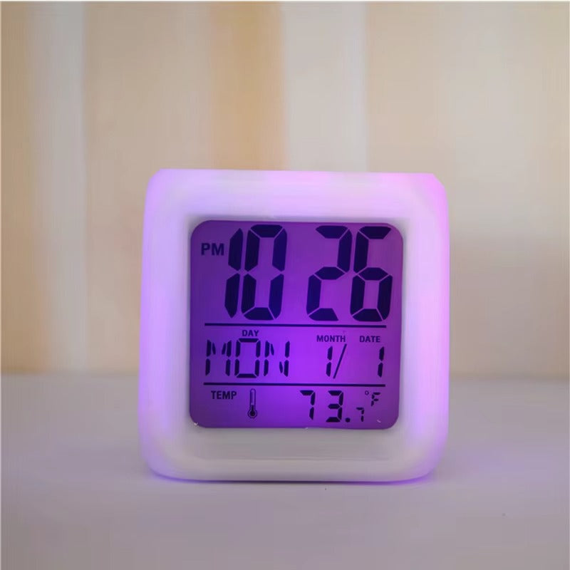 Creative LED Alarm Clock With 7 Color Changing Light