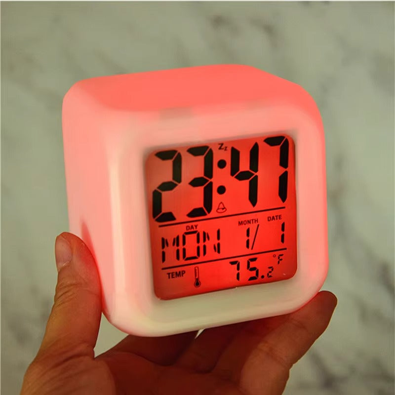 Creative LED Alarm Clock With 7 Color Changing Light