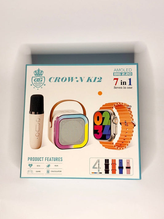 Crown K12 Watch & Karaoke Speaker Set with 4 Color Straps