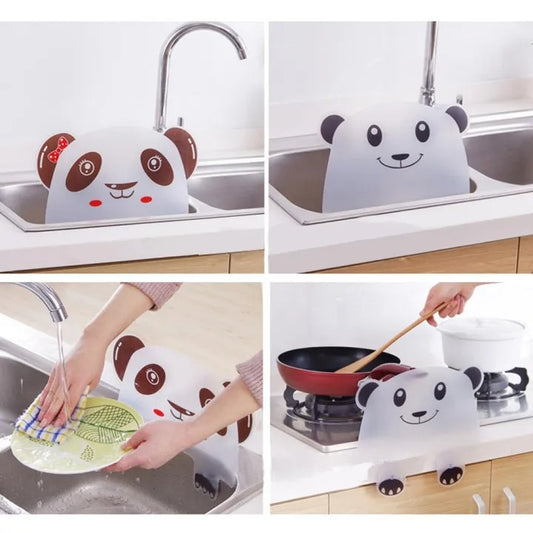 Cute Panda Sink Splash Guard with Suction Cups