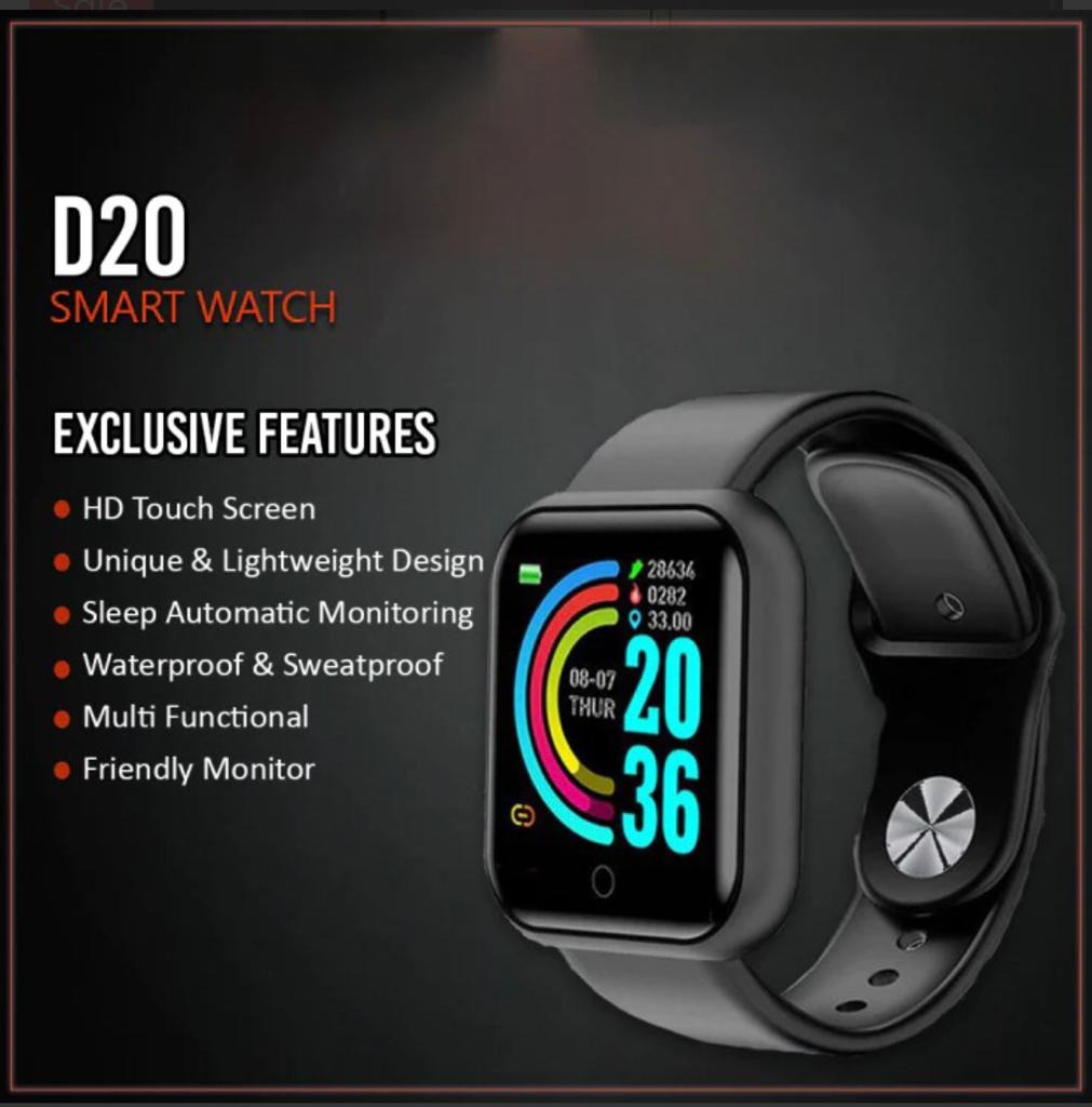 D20 Ultra Smart Watch – Heart Rate, BP & Oxygen Monitor