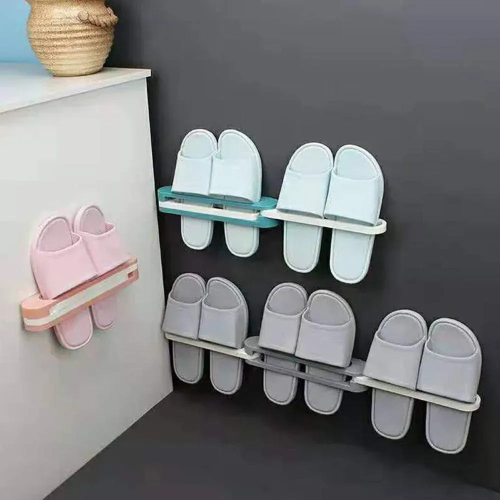 Folding Slippers Rack Wall Mounted Shoe Organizer