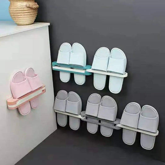 Folding Slippers Rack Wall Mounted Shoe Organizer