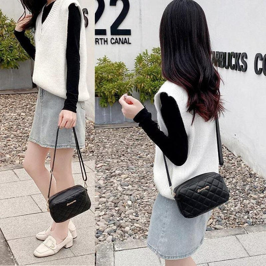 Girl's PU Leather Embroidered Shoulder Bag – Black