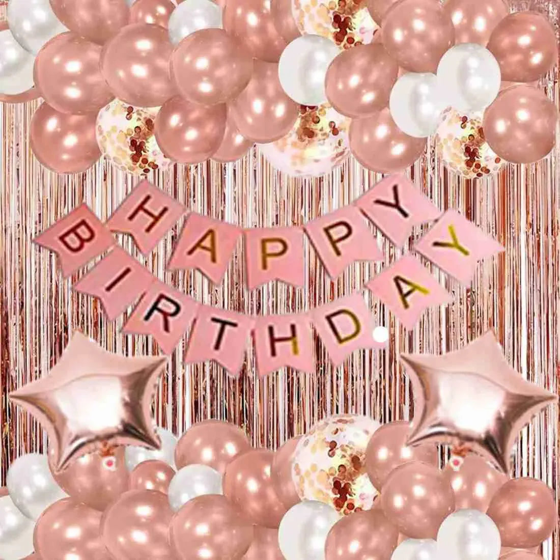 Happy Birthday Decoration Kit With Balloons And Banner