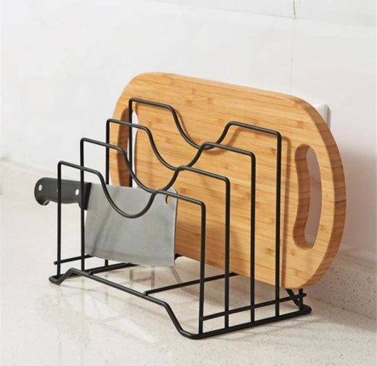 Heavy Metal Pot Lid & Plate Stand – Durable Kitchen Organizer
