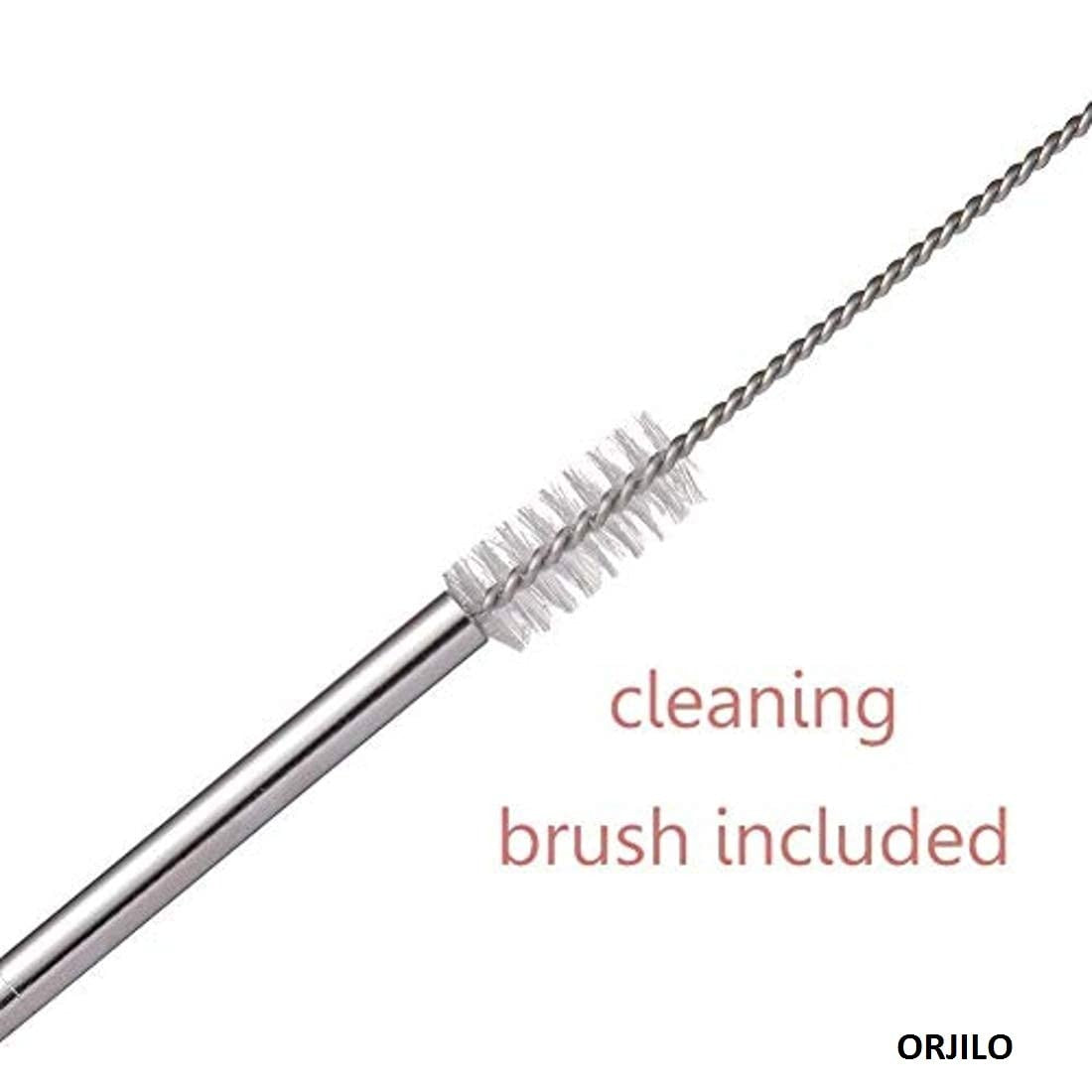 High-Grade Stainless Steel Straw Set - 5 Pcs Reusable Eco-Friendly
