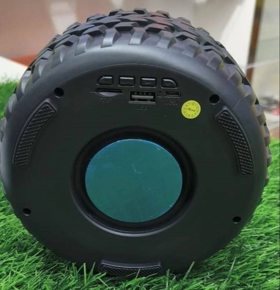 High-Power Tyre Bluetooth Speaker with Deep Bass & LED Lights