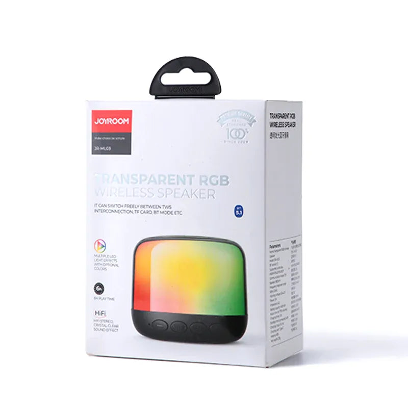 JOYROOM JR-ML03 Transparent RGB Wireless Speaker – Premium Sound