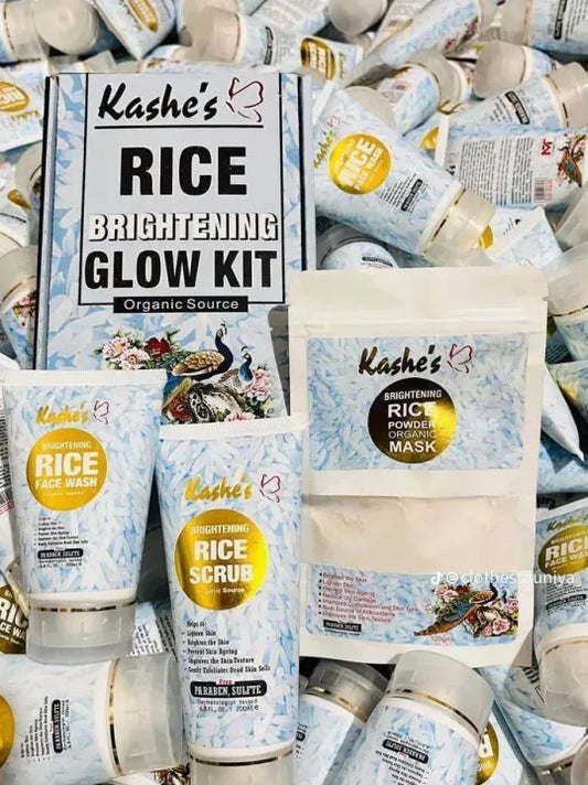Kashee’s Organic Brightening Rice Skincare Kit – 3 Pcs Set