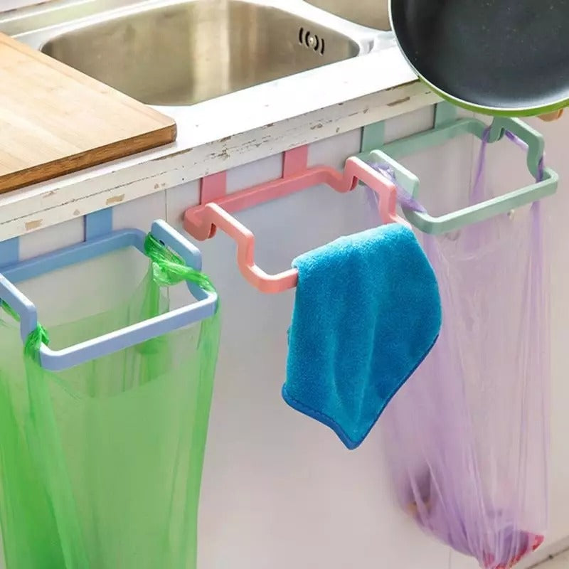 Kitchen Cabinet Door Hanging Trash Bag & Towel Holder