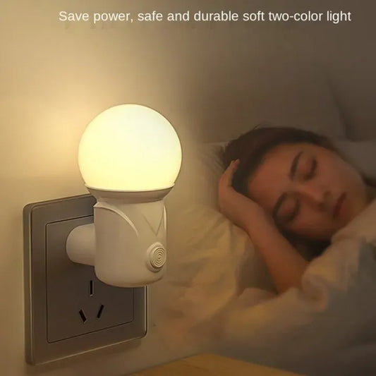 LED Plug-in Night Light 2-Color Bedroom Baby Lamp