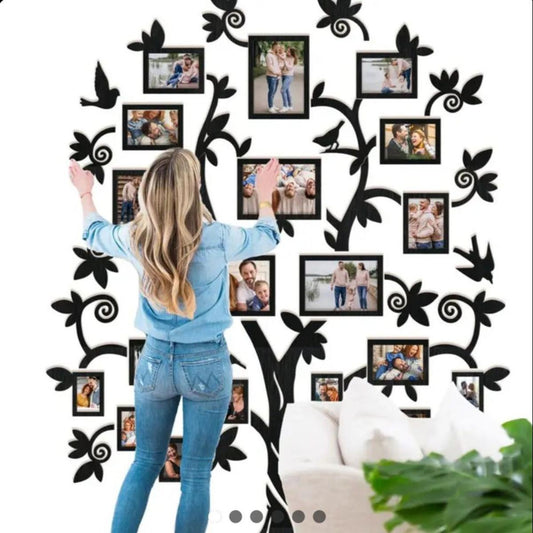 Large 3D Wooden Family Tree Wall Photo Frame